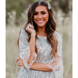 Desert Pink - In Full Bloom Grey Dress
